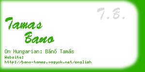 tamas bano business card