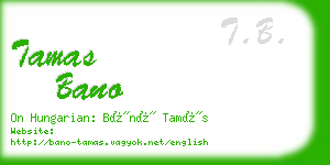 tamas bano business card